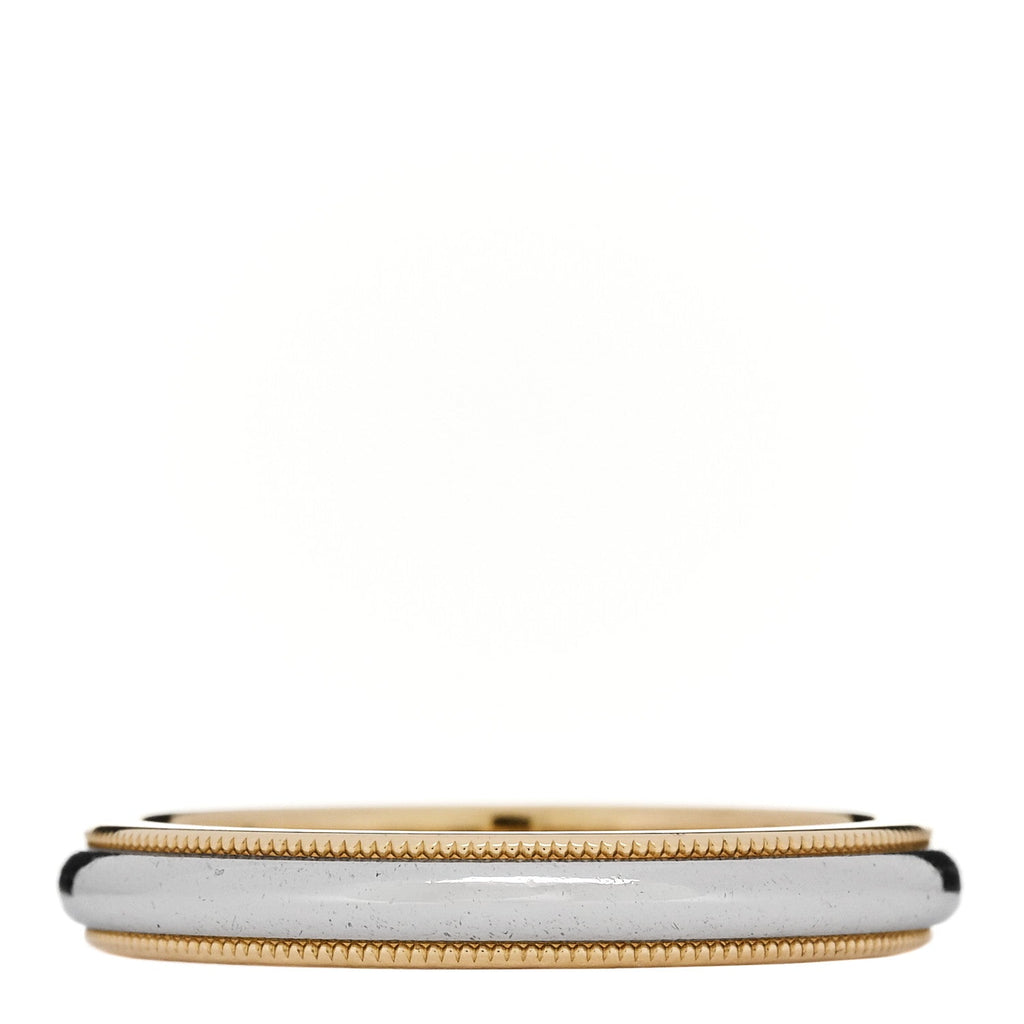Platinum 18K Yellow Gold 3mm Milgrain Wedding Band Ring 60 9