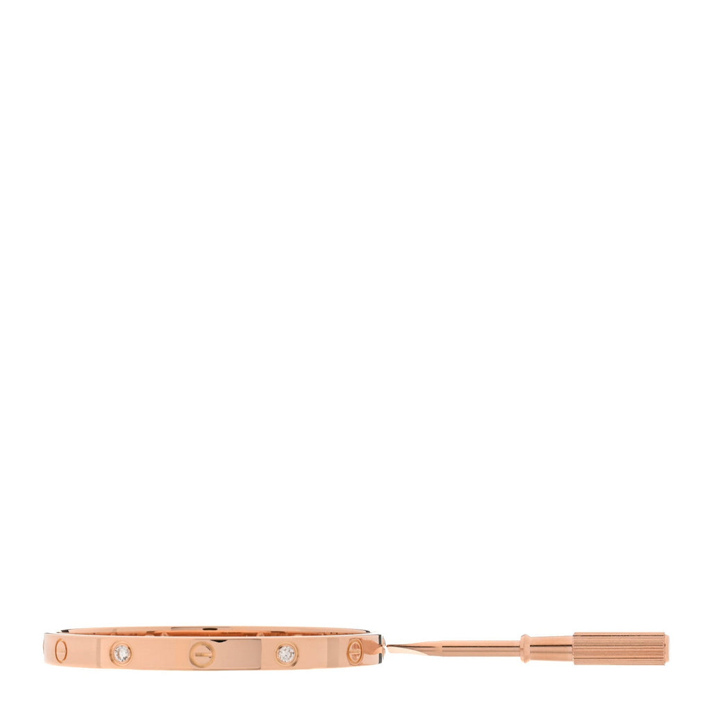 18K Pink Gold 4 Diamond LOVE Bracelet 17