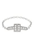 18K White Gold Diamond T Chain Ring 53 6.5