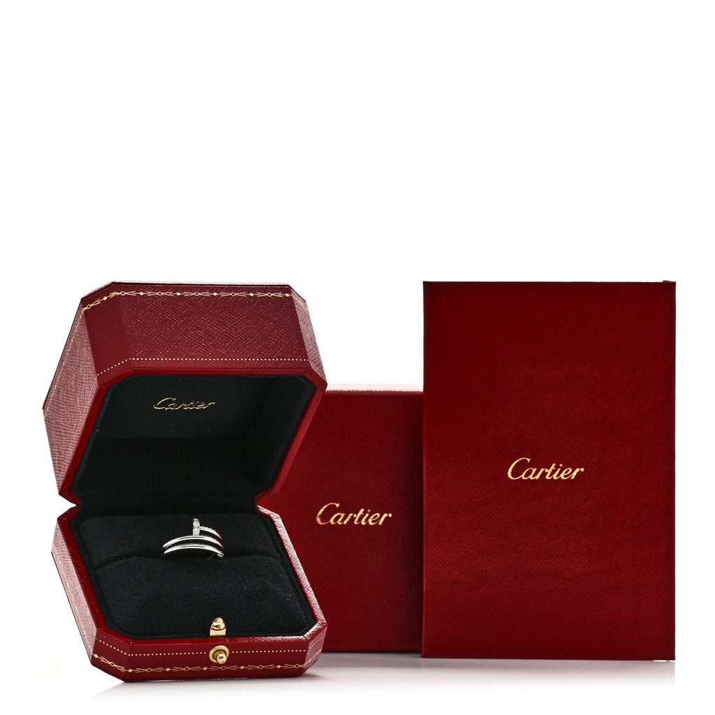 18K White Gold Diamond Double Juste Un Clou Ring 53 6.25
