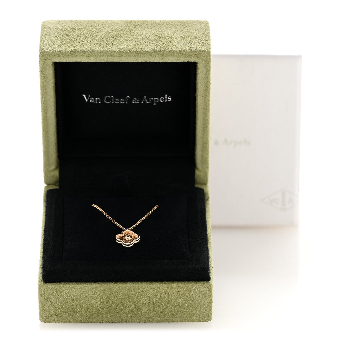 18K Rose Gold Sweet Alhambra Pendant Necklace