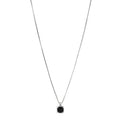 Sterling Silver Diamond Black Onyx 9mm Chatelaine Pave Bezel Pendant Necklace
