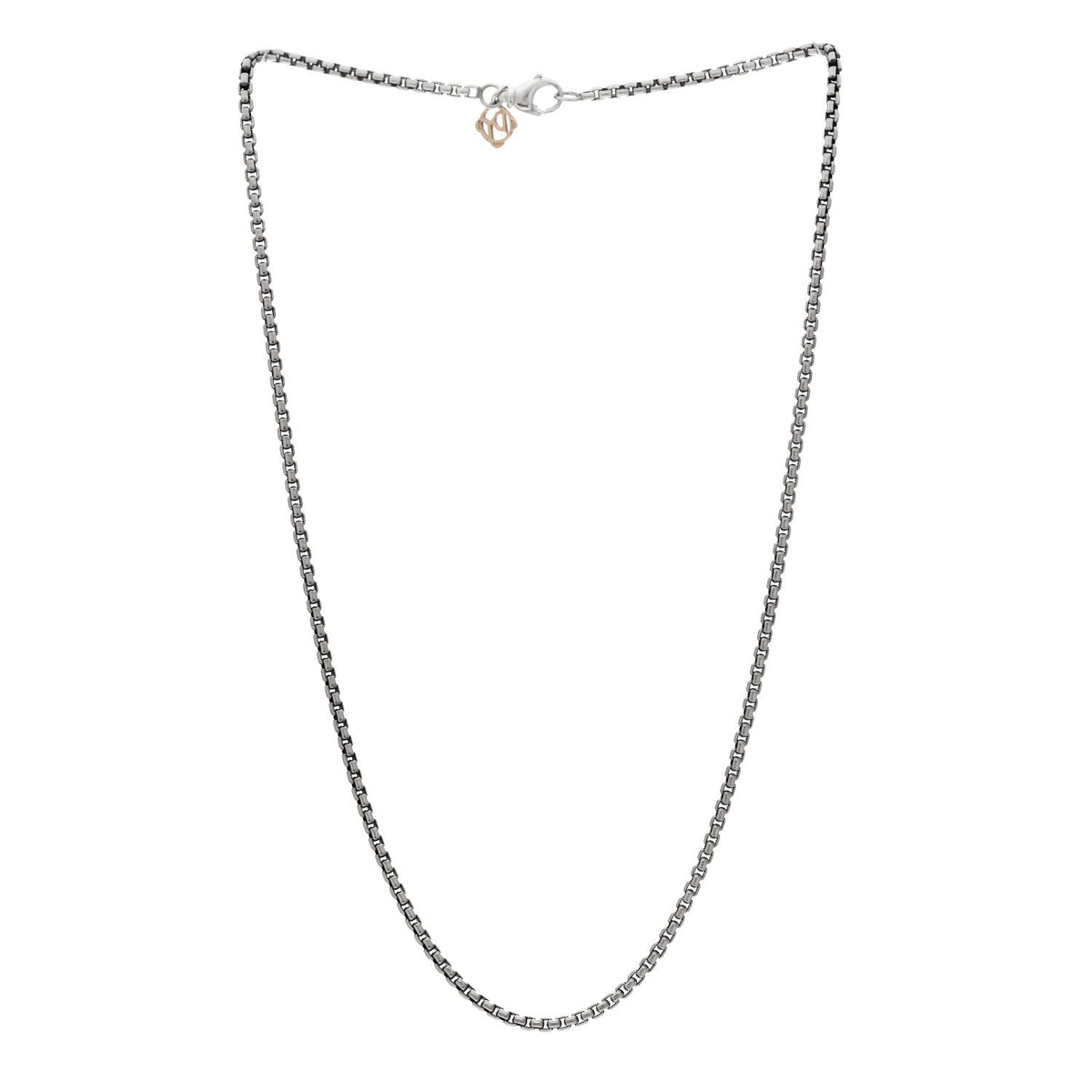 Sterling Silver 14K Yellow Gold 2.7mm Small Box Chain Necklace 18"