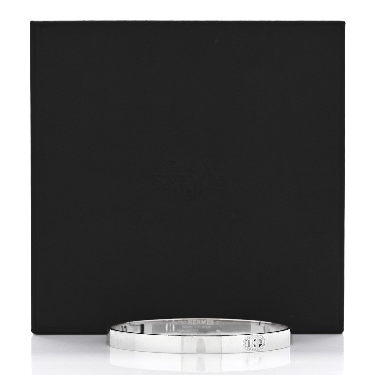 18K White Gold Diamond PM H D'Ancre Bracelet ST