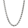 Sterling Silver 14K Yellow Gold 6mm Wheat Chain Necklace