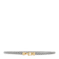 Sterling Silver 18K Yellow Gold 3mm Cable Buckle Bracelet