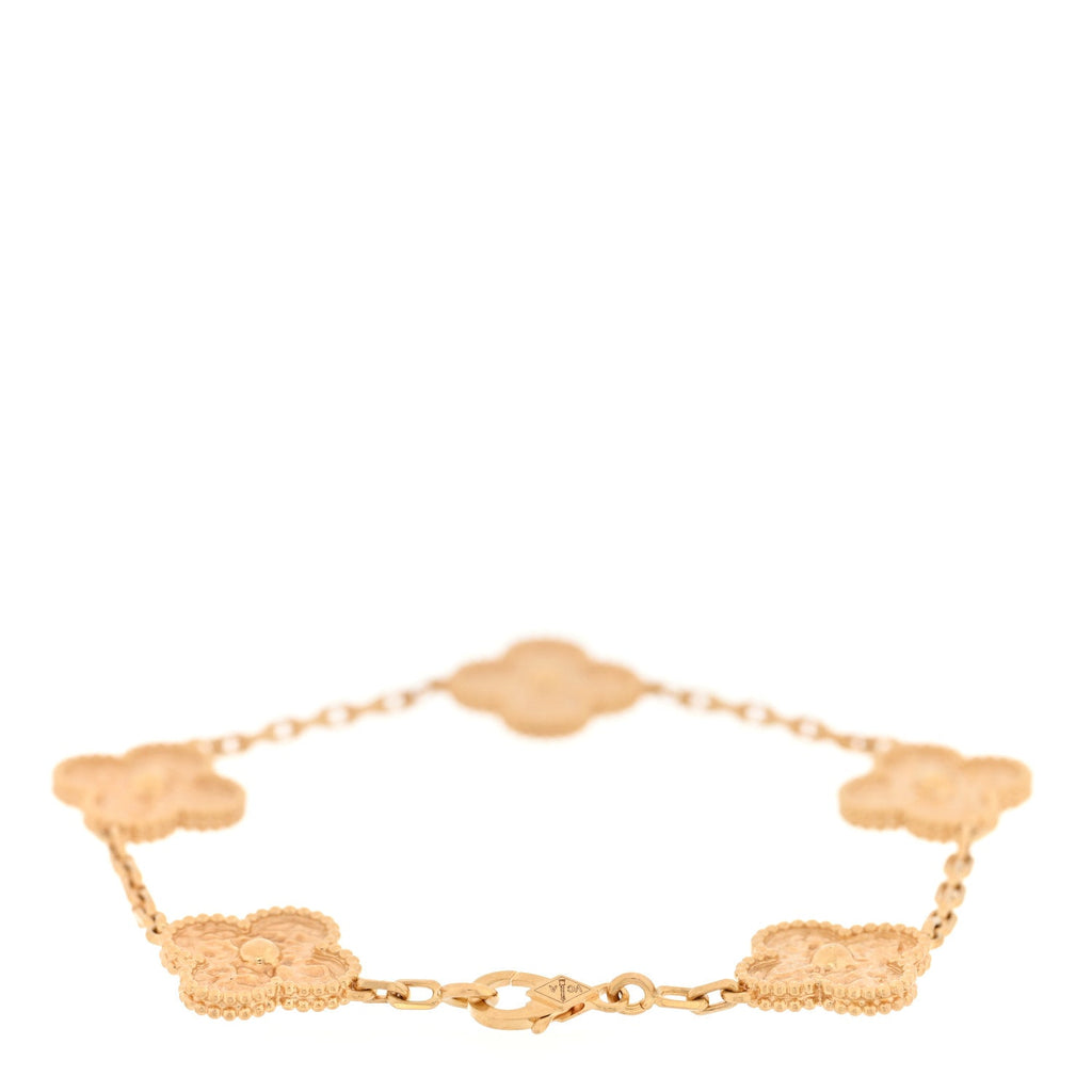 18K Yellow Gold 5 Motifs Vintage Alhambra Bracelet