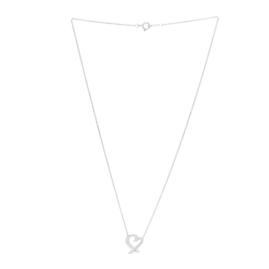 Sterling Silver Diamond Paloma Picasso Loving Heart Necklace