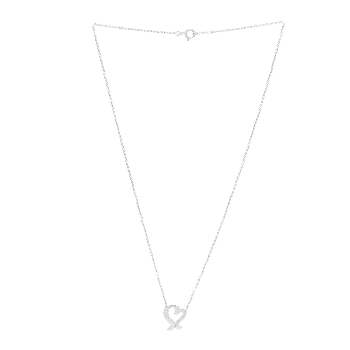 Sterling Silver Diamond Paloma Picasso Loving Heart Necklace