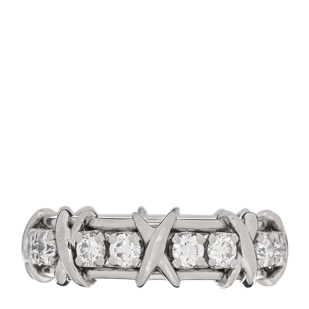 Platinum Diamond Schlumberger Sixteen Stone Ring 52 6