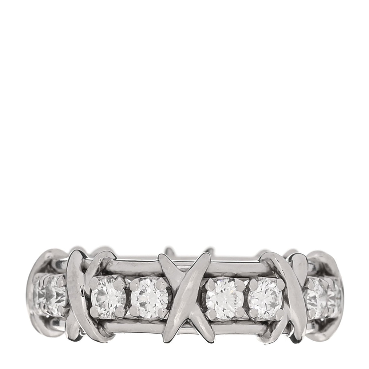 Platinum Diamond Schlumberger Sixteen Stone Ring 52 6