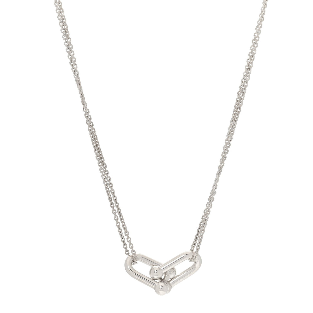 Sterling Silver Double HardWear Link Pendant Necklace