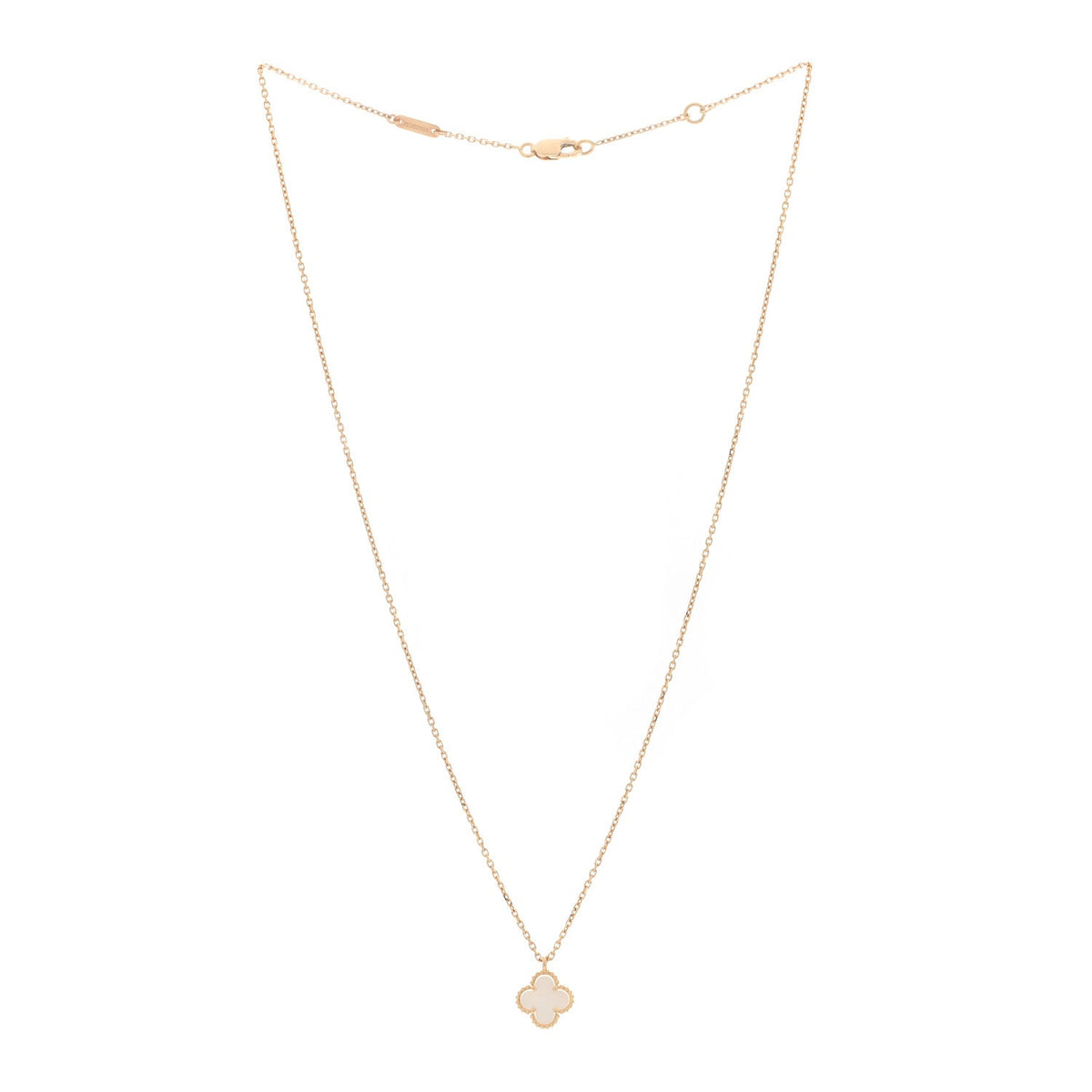 18K Yellow Gold Mother of Pearl Sweet Alhambra Pendant Necklace