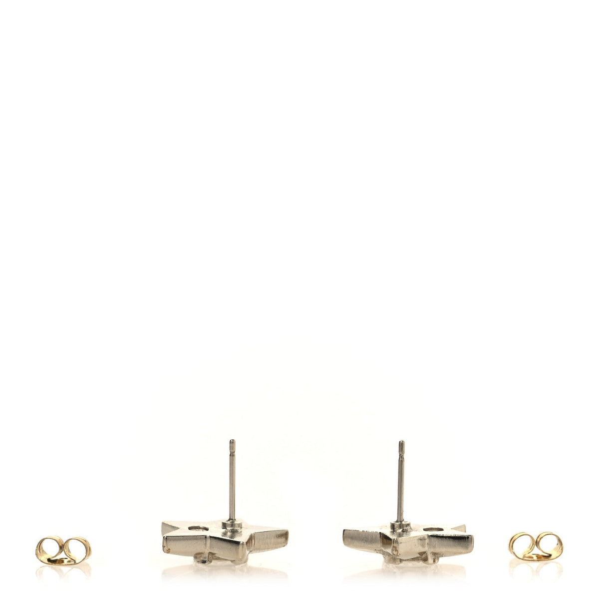 Crystal Star CC Stud Earrings Silver