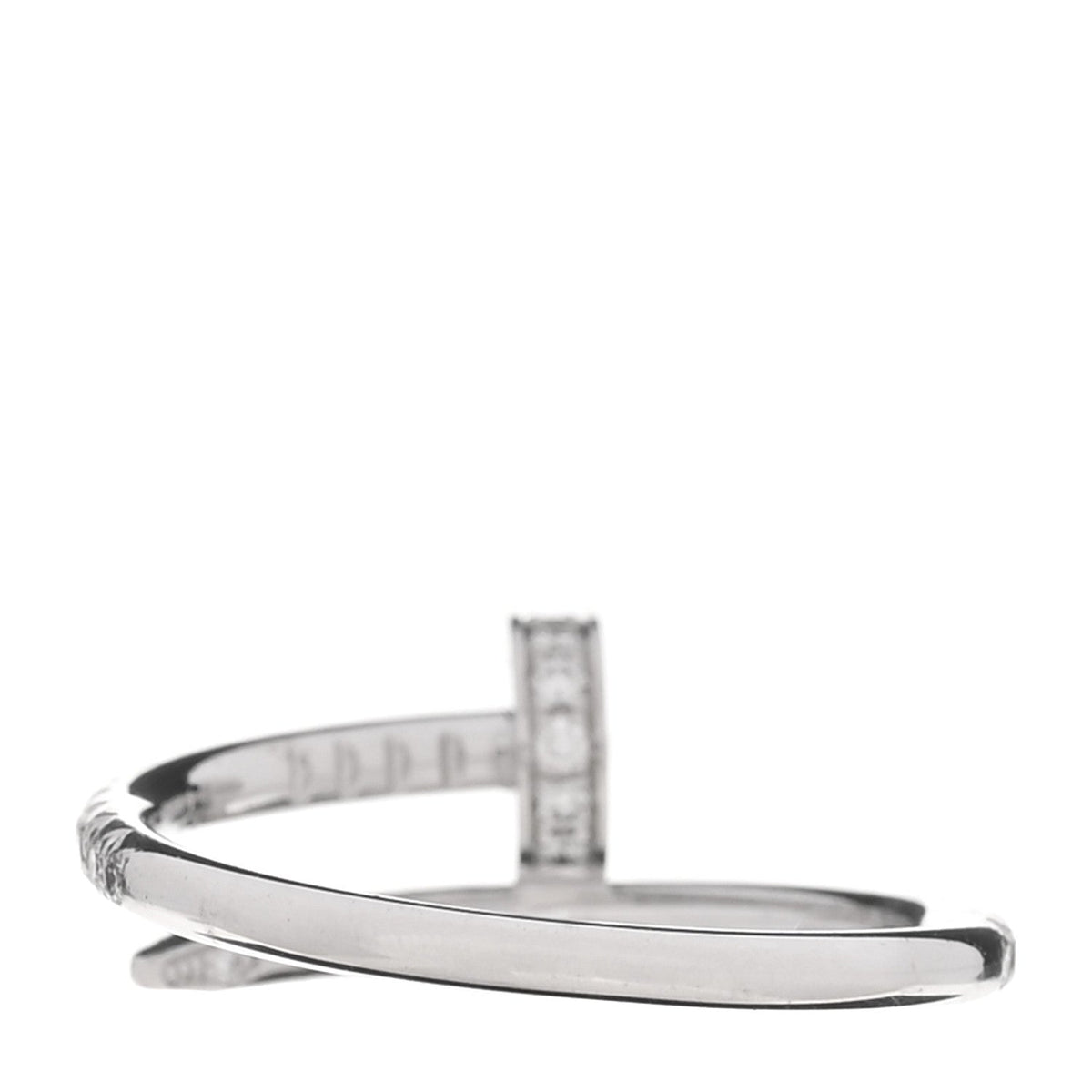 18K White Gold Diamond Juste Un Clou Paved Ring 51 5.75