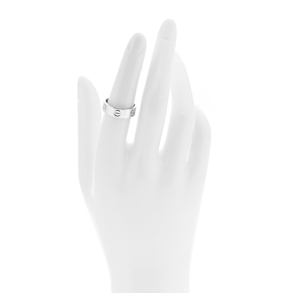 18K White Gold 5.5mm LOVE Ring 52 6