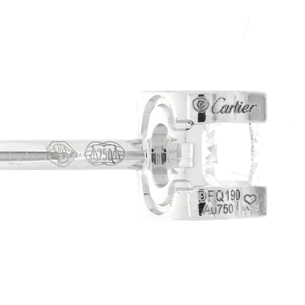 18K White Gold Diamond .46ctw C De Cartier Earrings