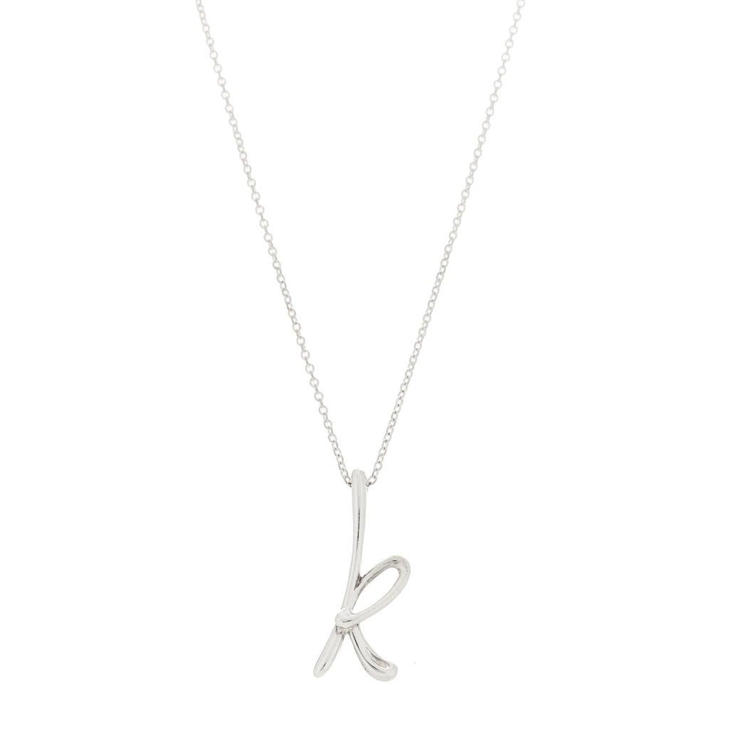 Sterling Silver Elsa Peretti Letter K Pendant Necklace