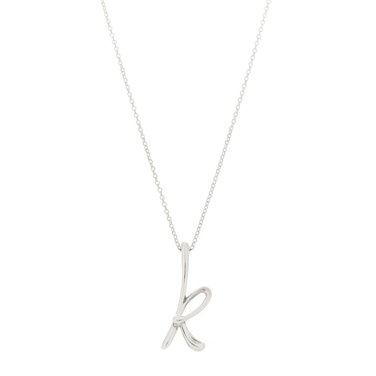 Sterling Silver Elsa Peretti Letter K Pendant Necklace
