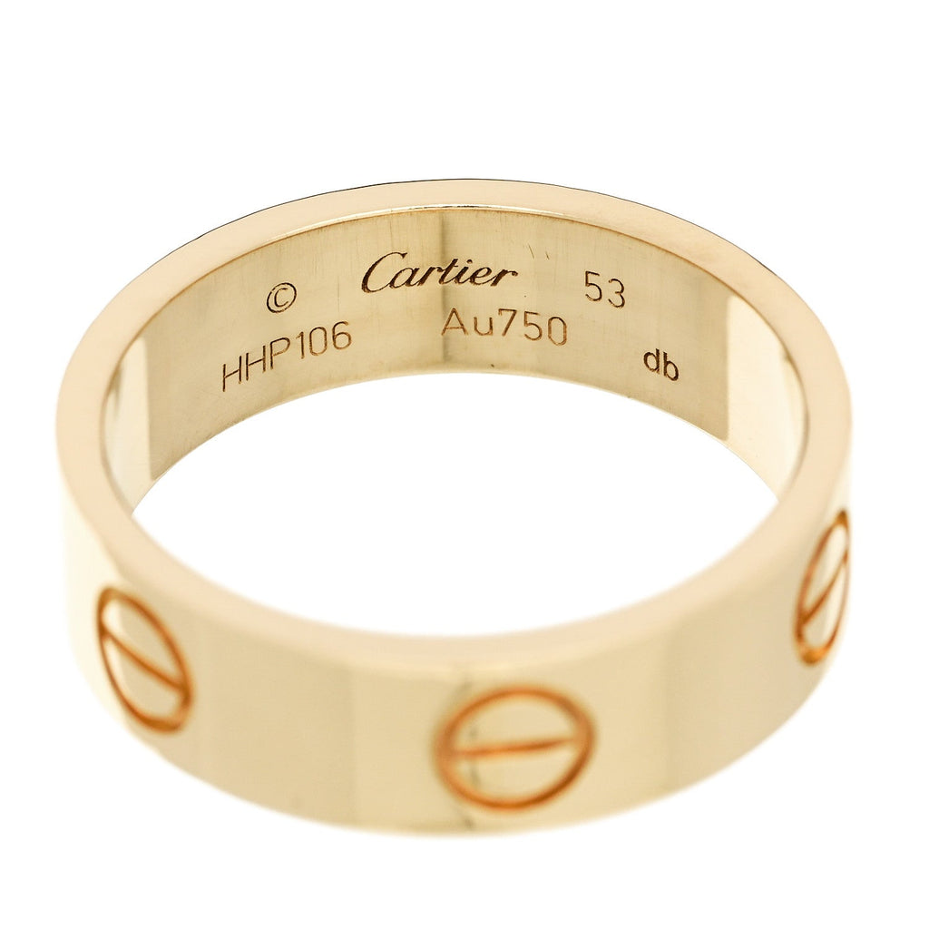 18K Yellow Gold 5.5mm LOVE Ring 53 6.5