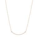 18K Rose Gold Diamond Small T Smile Pendant Necklace
