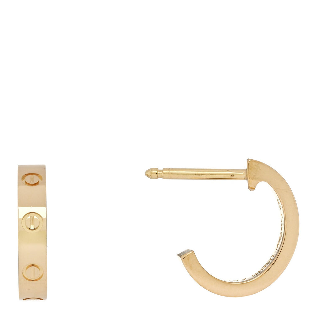 18K Yellow Gold Small LOVE Hoop Earrings