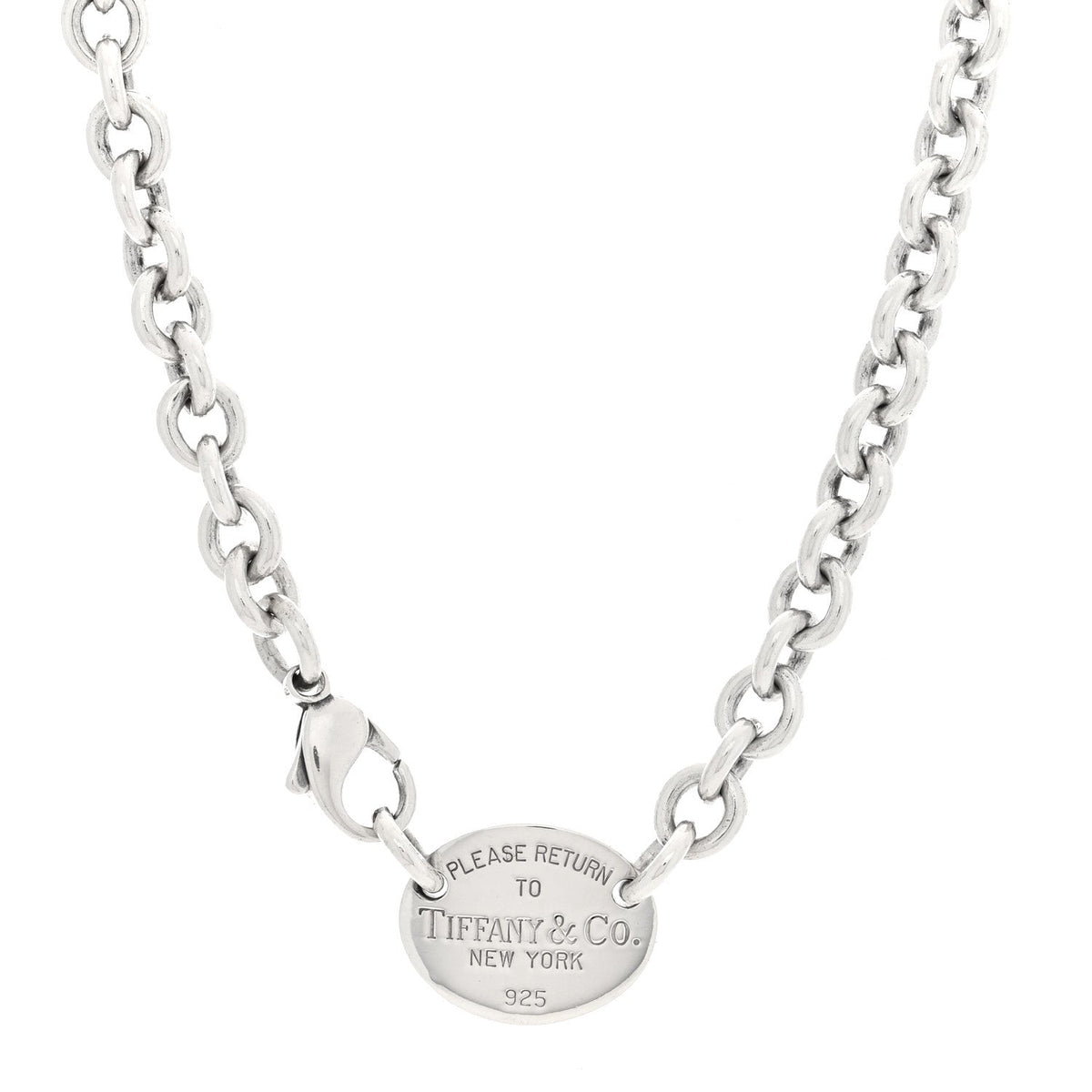 Sterling Silver Return to Tiffany Oval Tag Choker Necklace