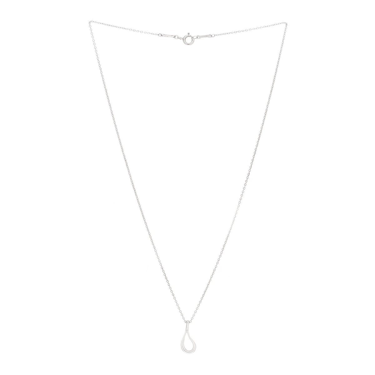 Sterling Silver Elsa Peretti Open Tear Drop Pendant Necklace