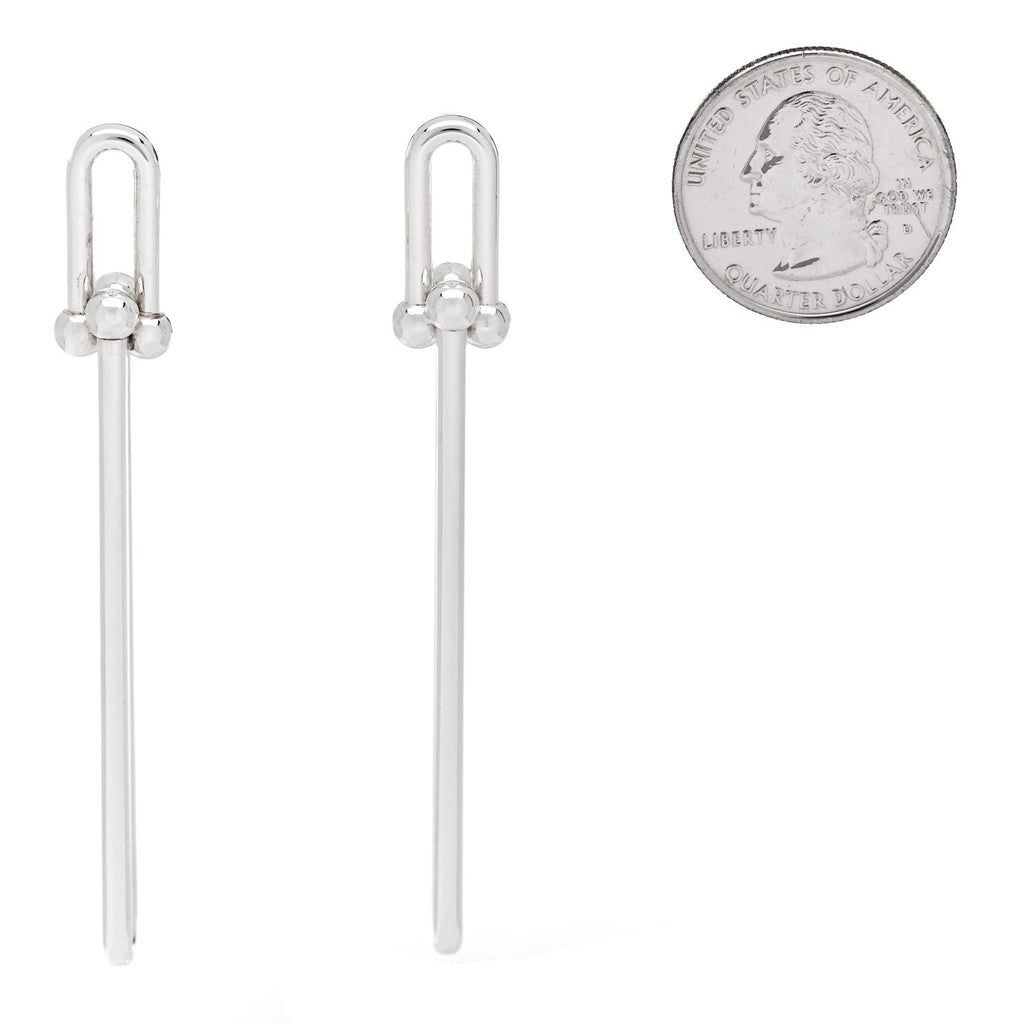 Sterling Silver HardWear Double Long Link Earrings