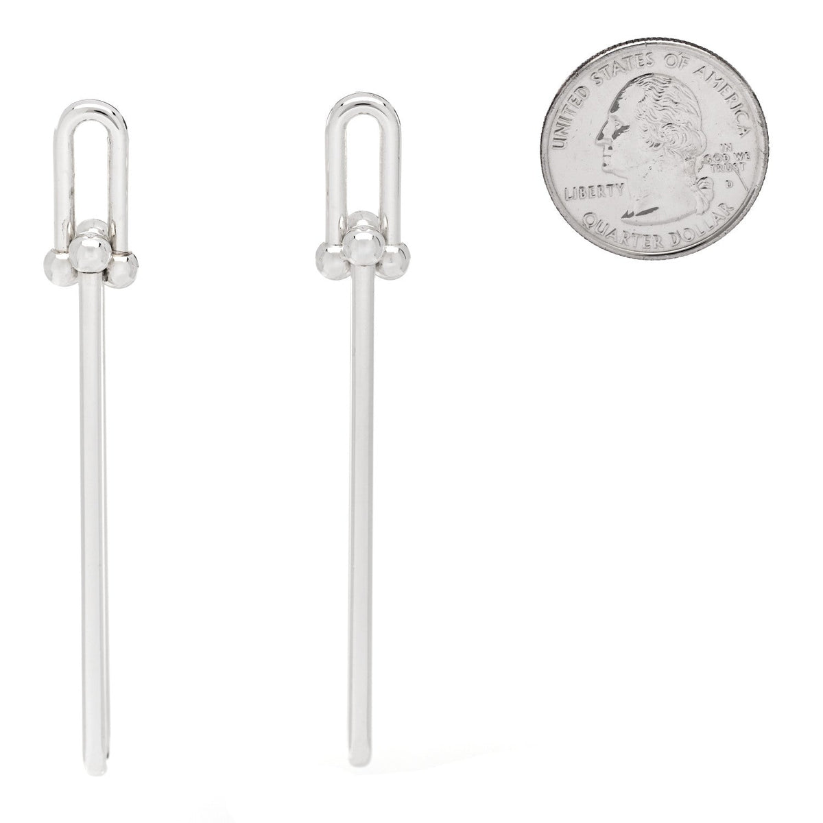 Sterling Silver HardWear Double Long Link Earrings
