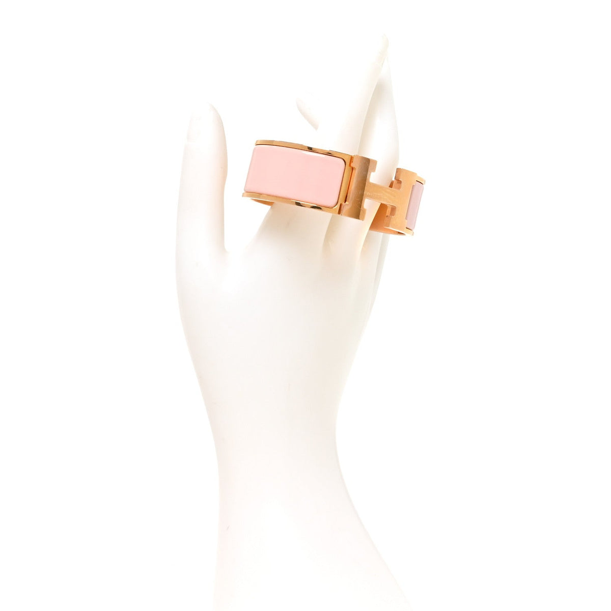Enamel Wide Clic Clac H Bracelet PM Rose Dragee