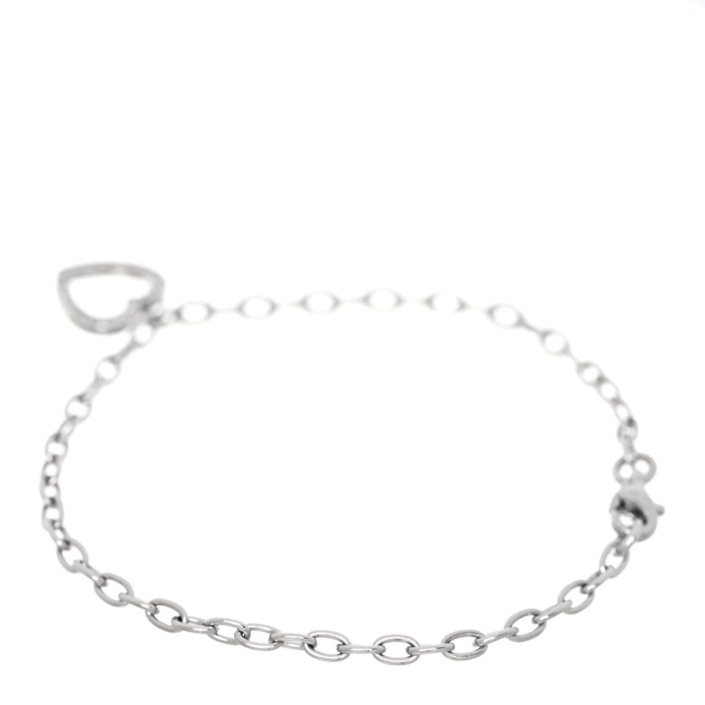 Platinum Diamond Heart Charm Bracelet