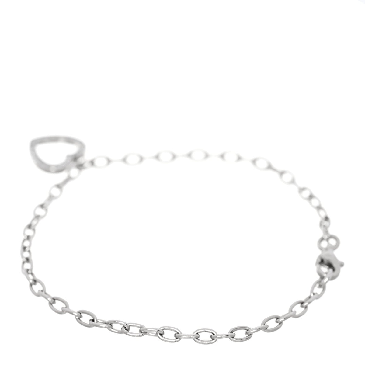 Platinum Diamond Heart Charm Bracelet