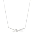 18K White Gold Diamond Knot Pave Necklace