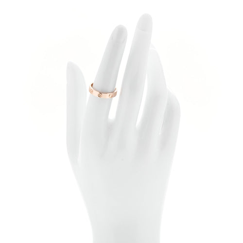 18K Pink Gold 3.5mm LOVE Wedding Band Ring 53 6.5