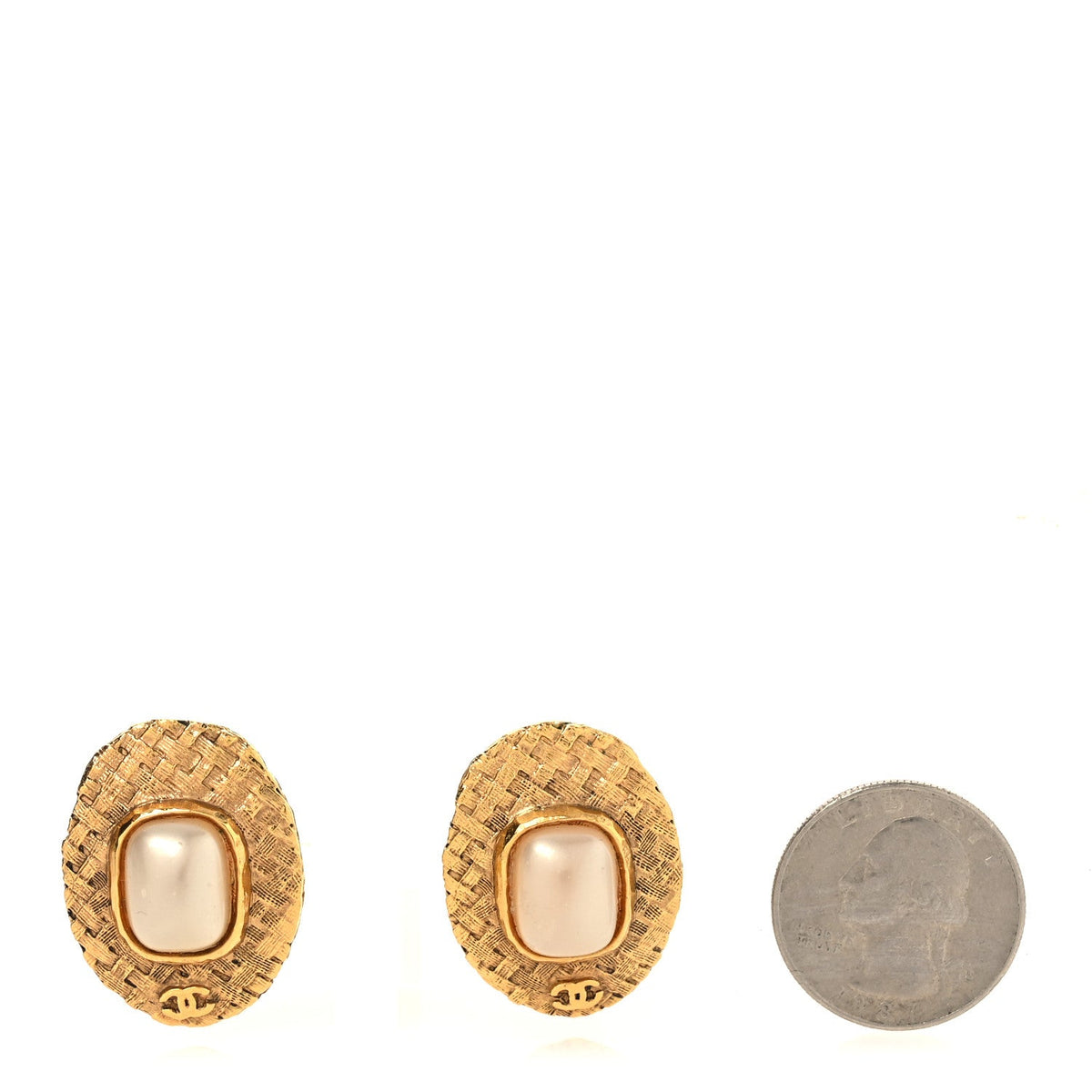 Pearl Clip On Earrings Gold