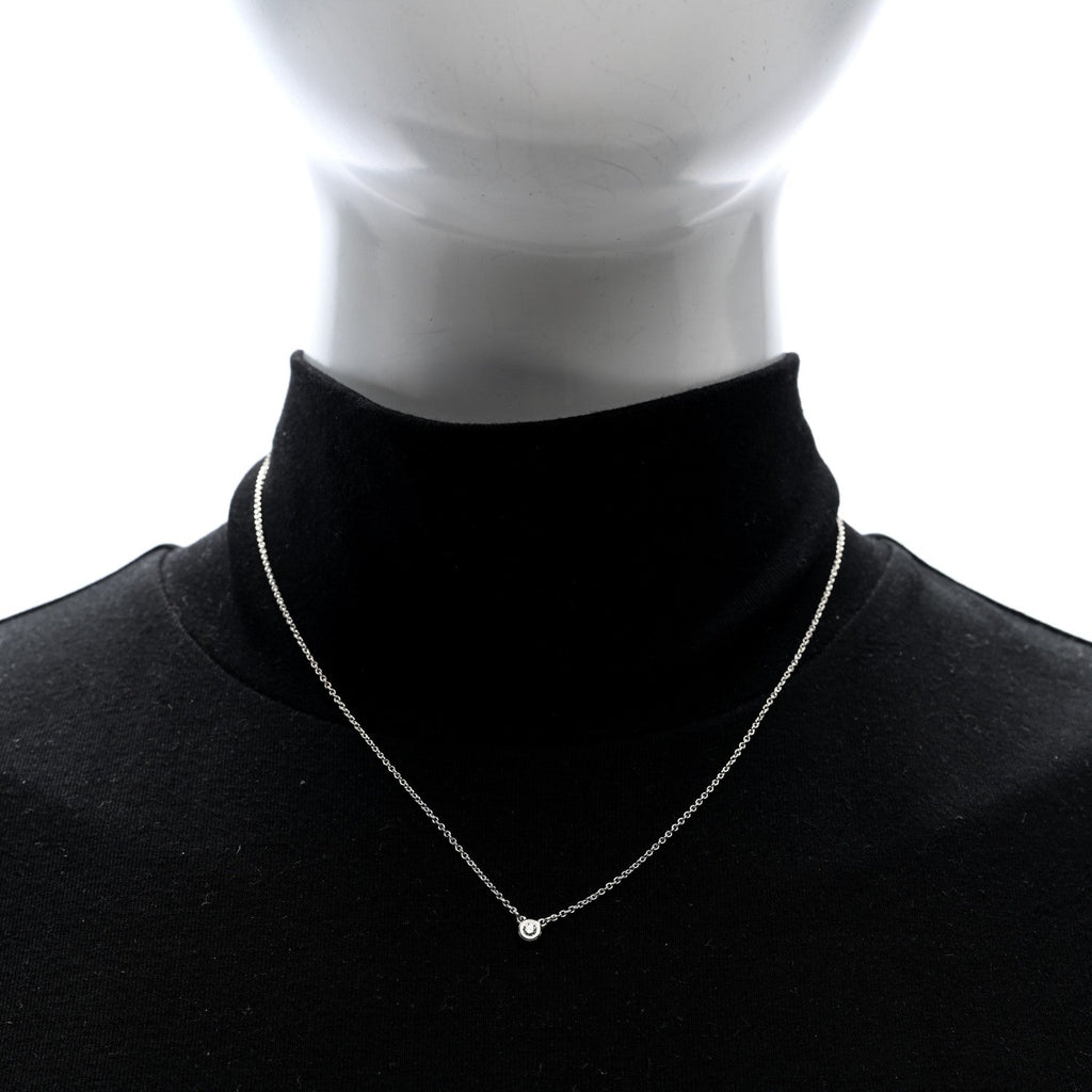 Sterling Silver Diamond .10ct Elsa Peretti Diamonds by the Yard Pendant Necklace