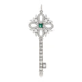 Platinum Diamond Emerald Victoria Key Pendant