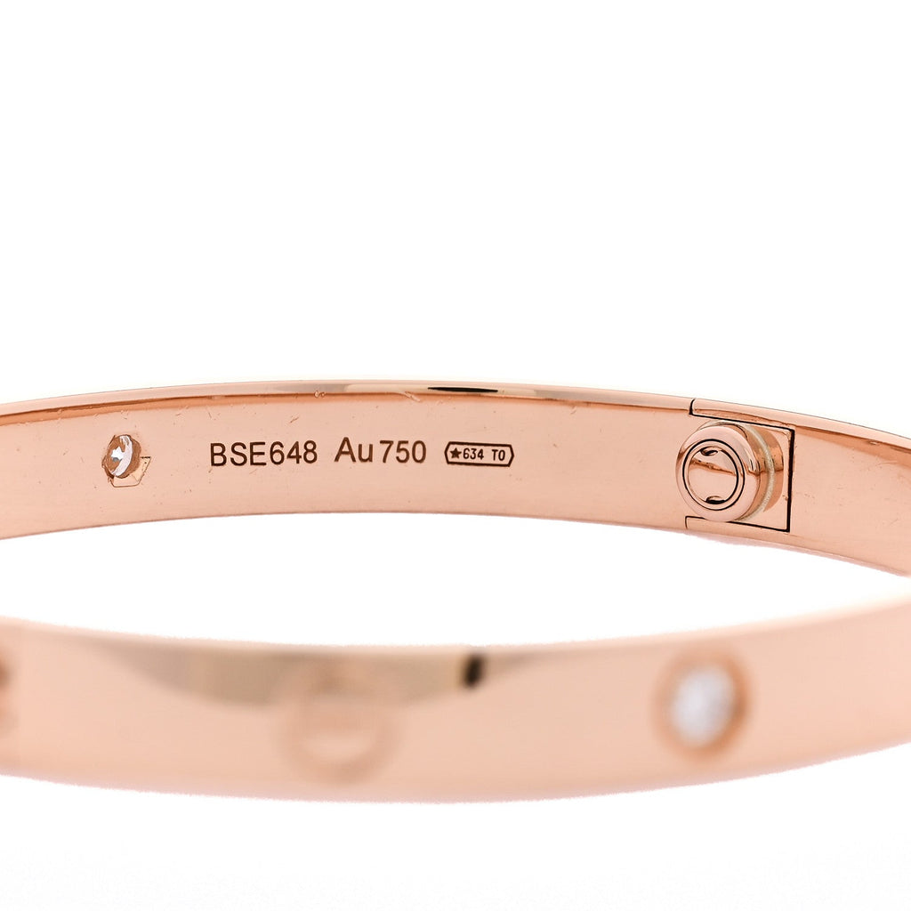 18K Pink Gold 4 Diamond LOVE Bracelet 18