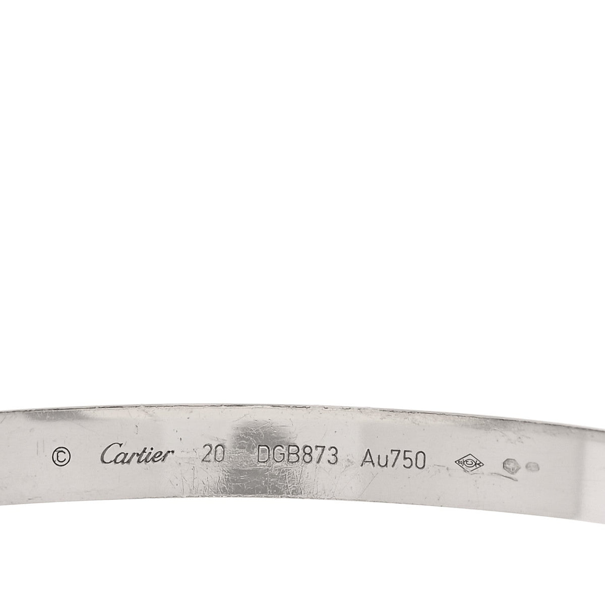 18K White Gold LOVE Bracelet 20