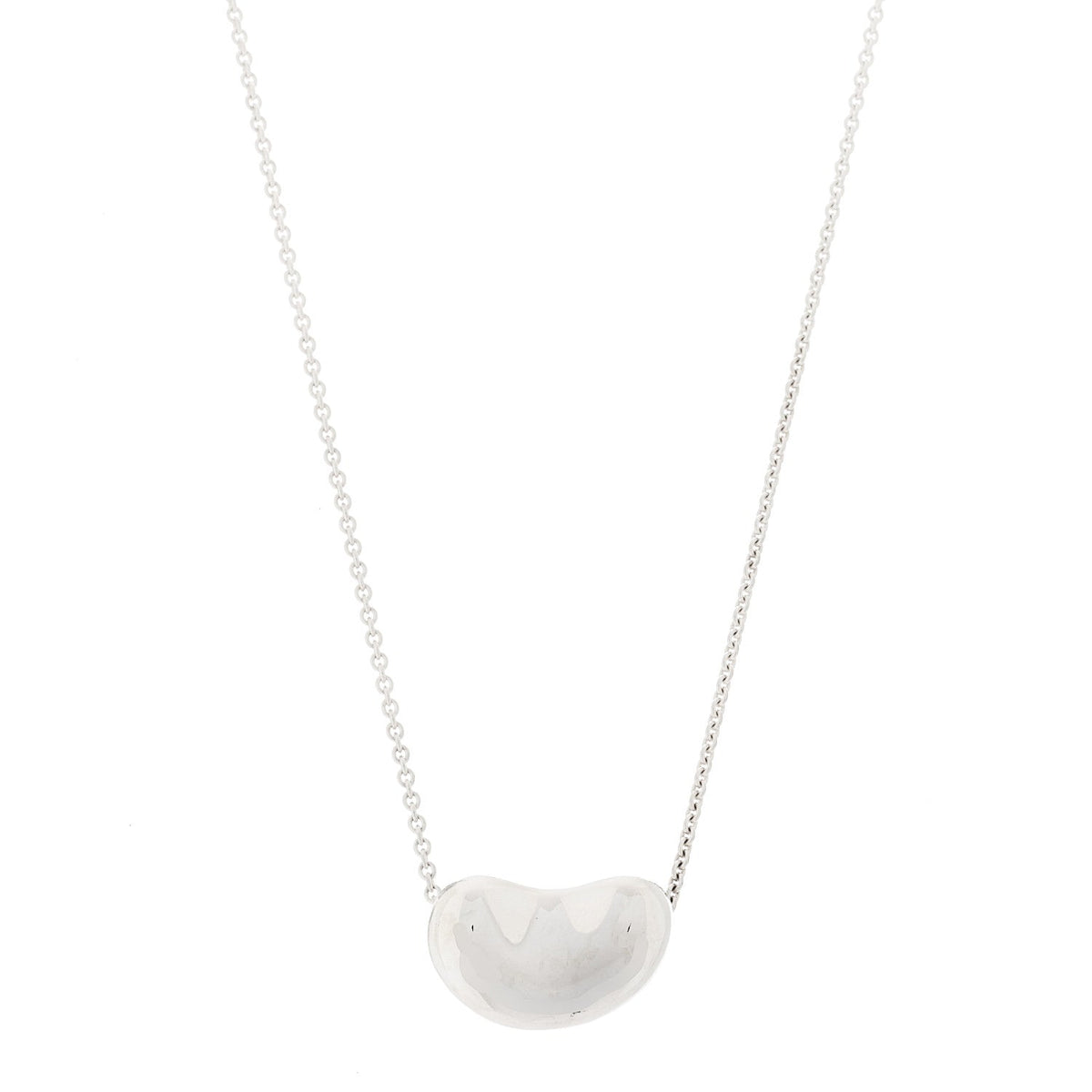 Sterling Silver 19mm Elsa Peretti Bean Pendant Necklace