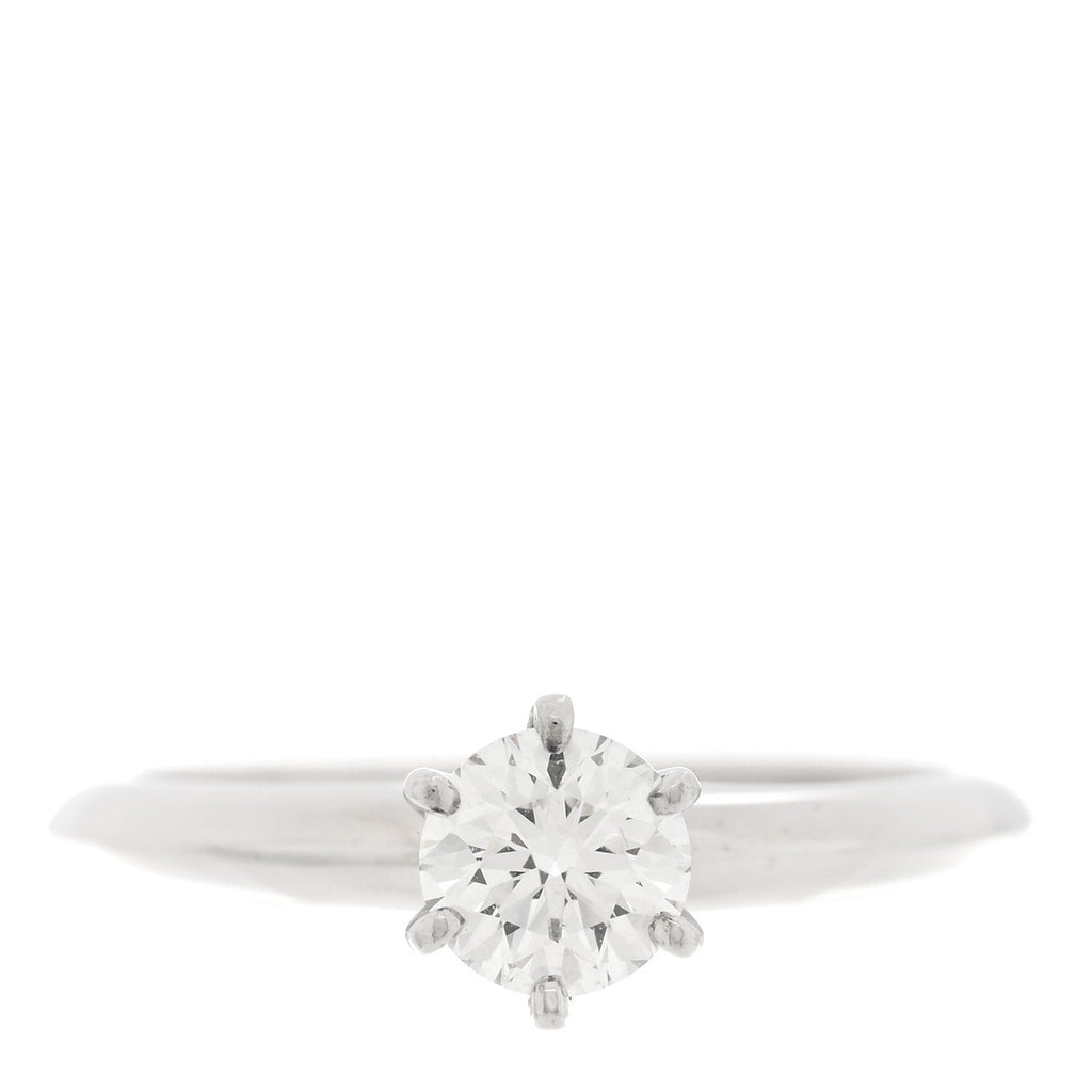 Platinum Diamond .46ct Solitaire Engagement Ring 48 4.5