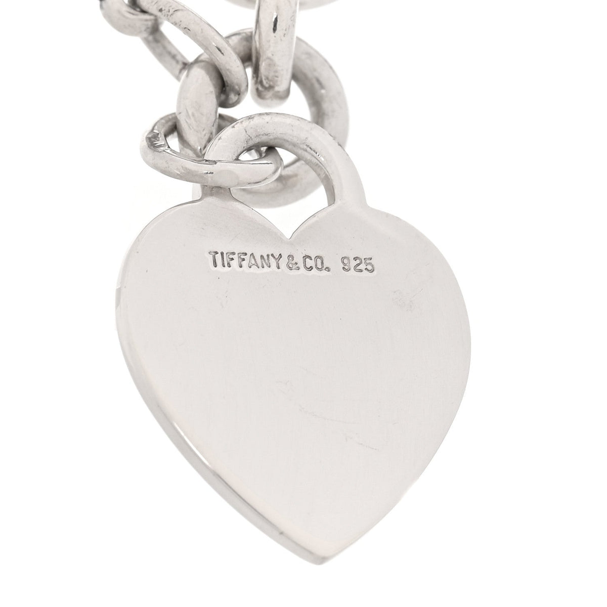 Sterling Silver Heart Tag Charm Bracelet