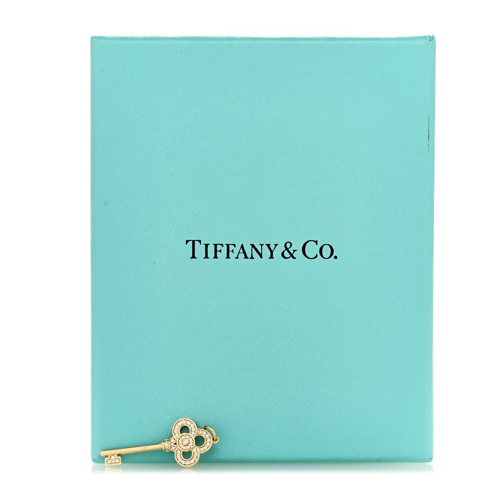 18K Yellow Gold Diamond Mini Crown Key Pendant