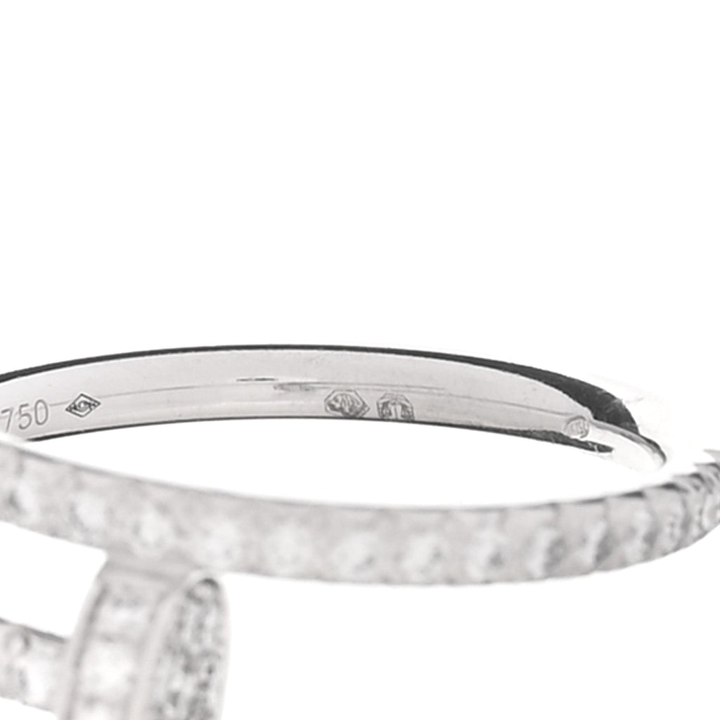 18K White Gold Diamond Juste Un Clou Paved Ring 51 5.75