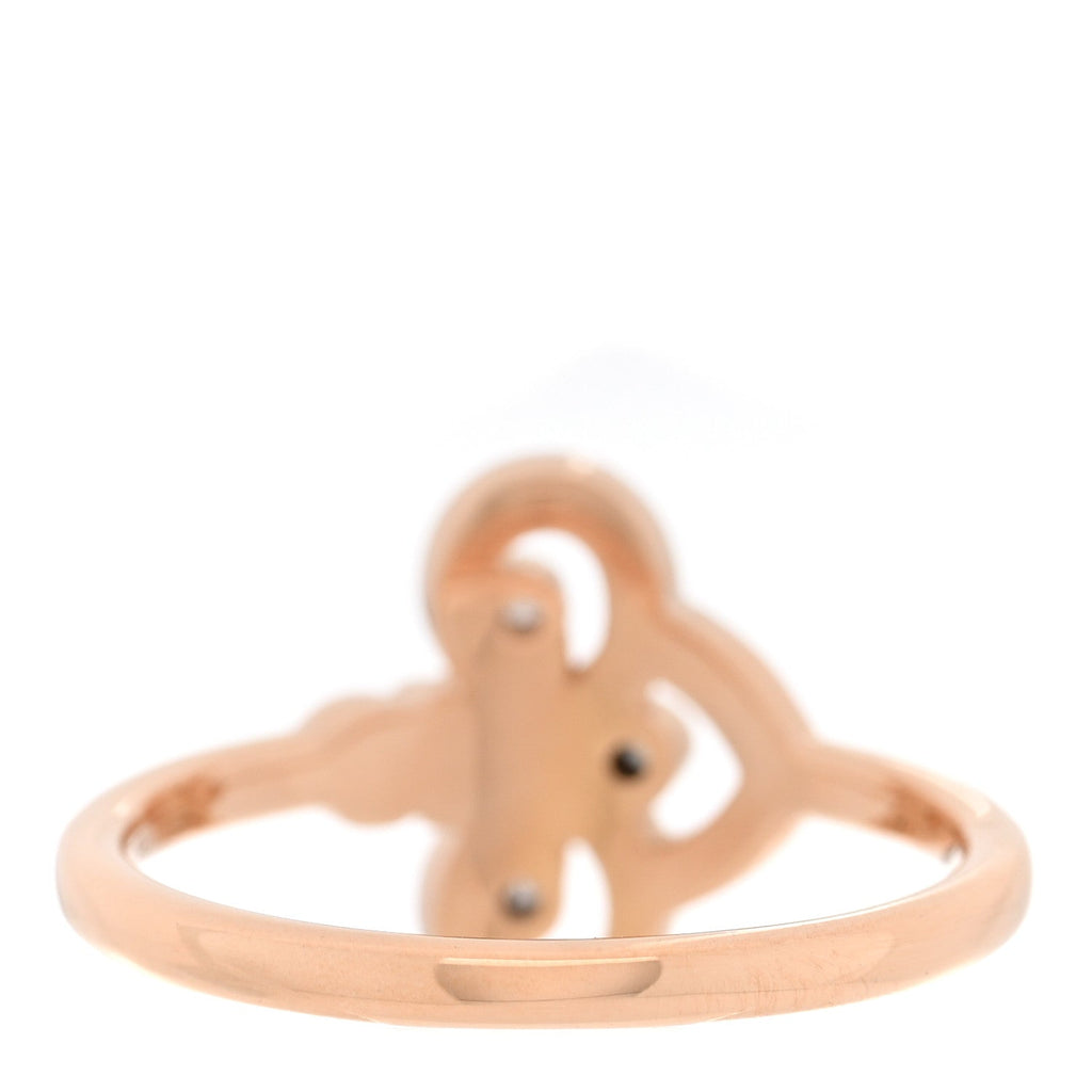 18K Rose Gold Diamond Fleur de Lis Ring 57 8