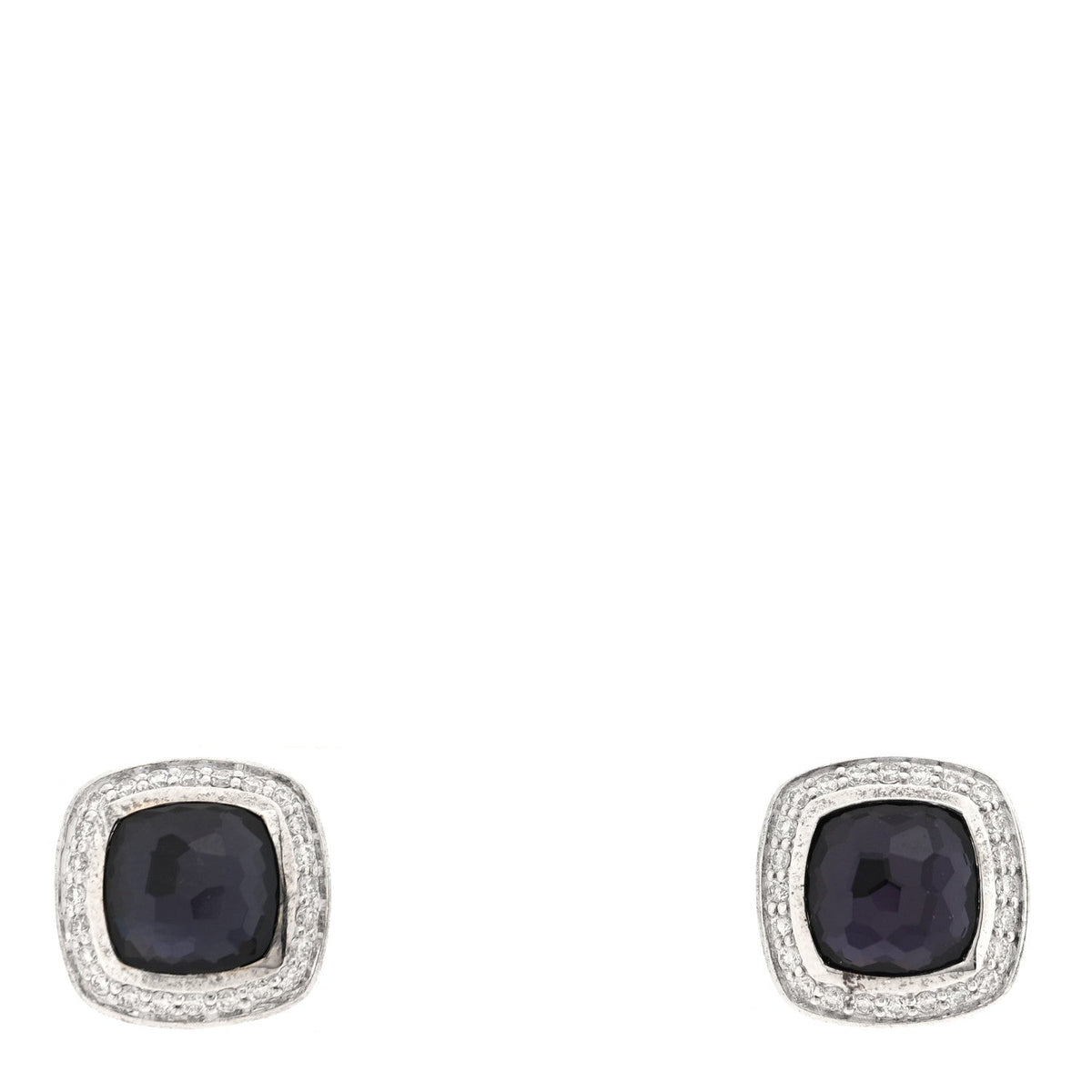 Sterling Silver Diamond Black Orchid 7mm Petite Albion Earrings