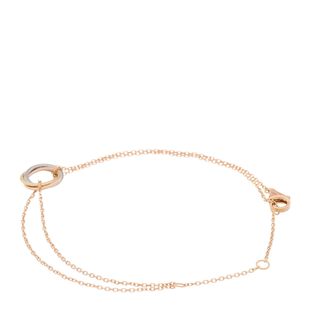 18K Pink Yellow White Gold Trinity Bracelet
