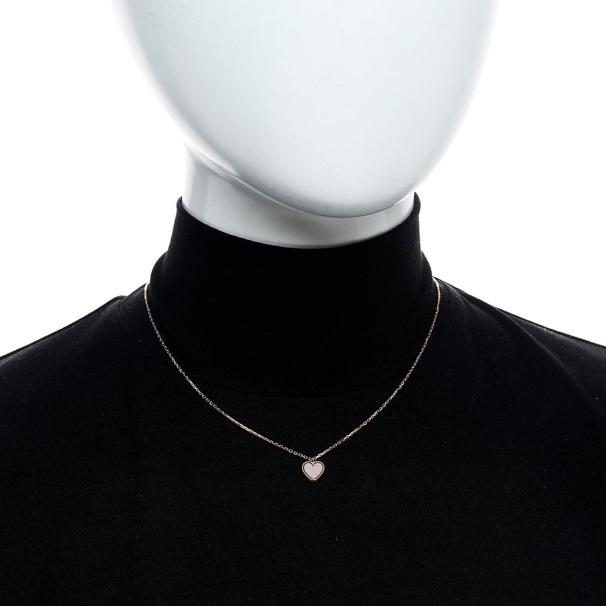 18k Rose Gold Carnelian Sweet Alhambra Heart Pendant Necklace