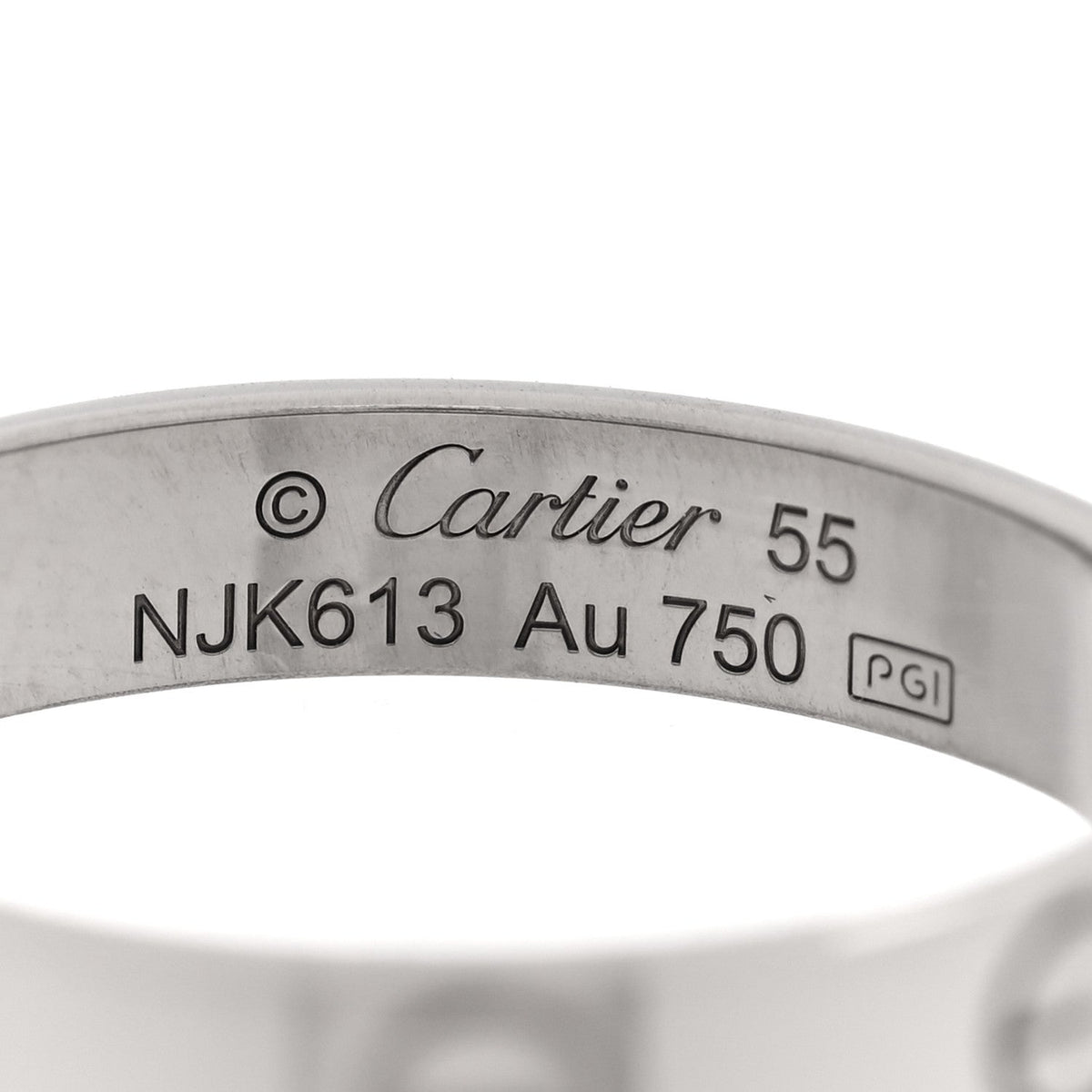 18K White Gold 3.5mm LOVE Wedding Band Ring 55 7.25